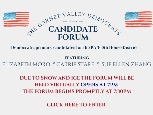 GV Dems 160th Candidate Forum 
January 16th, 2024 7:30pm