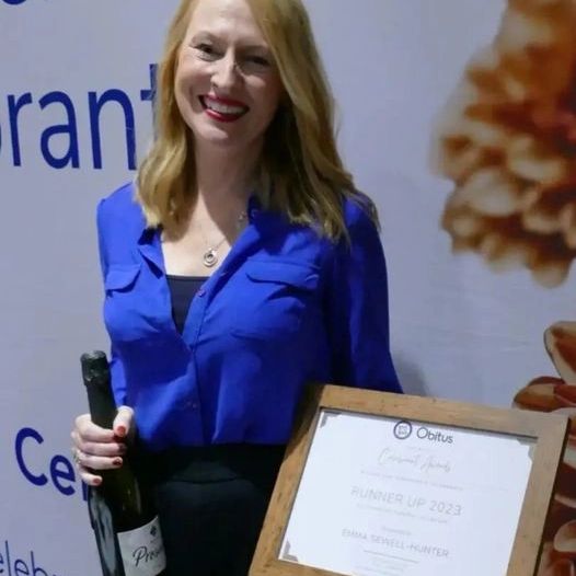 Emma Sewell-Hunter collects National Funeral award