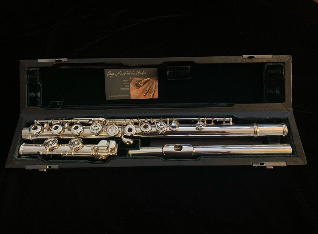 Altus flute d'Amore Bb, Altus hard case, sterling silver, Greg LaLiberte Studios, Boulder Denver