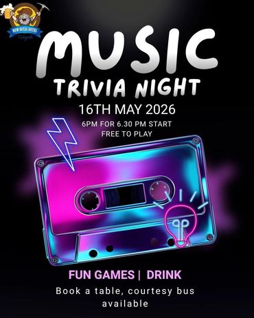 What's On at New Royal Hotel Rubyvale
Music Trivia
16/5/2026
On sapphiregemfieldsdirectory.com