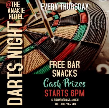 Darts night at Sparrows Perch, Anakie
Thursdays 6pm
on Sapphire Gemfields Directory