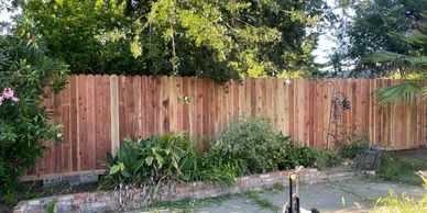 New redwood fencing