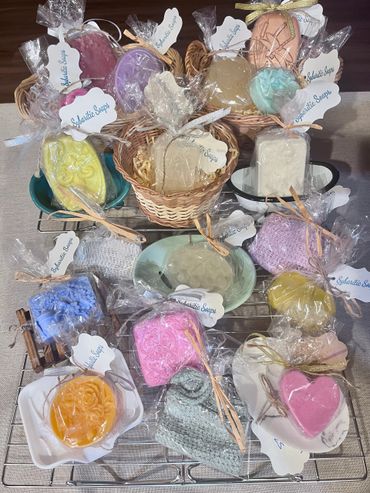 Mothers Day! Our busiest holiday yet! Soaps, soap dishes, made to order soap baskets and sisal bags