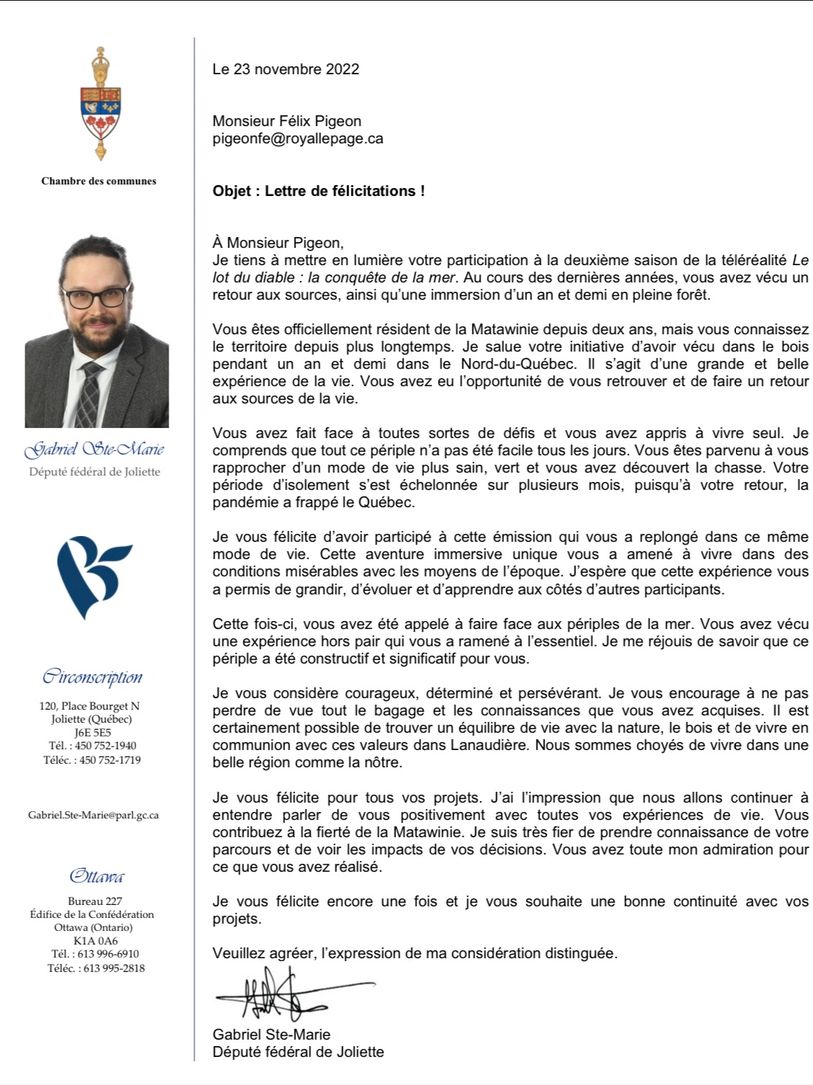 Félix Pigeon courtier immobilier
Lot du diable : la conquête de la mer
En marge du monde saison 2