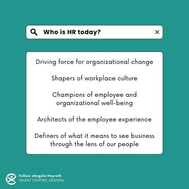 Q&A card. Question: Who is HR? Answer: Driving force of organizational change