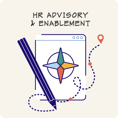 HR Advisory and Enablement: A collection of icons that represent this service area