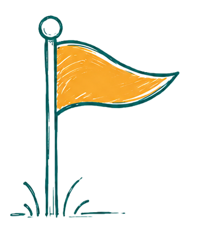 Flag representing goals, milestones, and strategic achievement