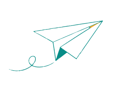 Paper airplane representing sharing of ideas and insights
