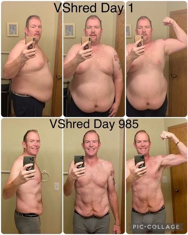 Day 1 vs Day 985 of the VShred Program