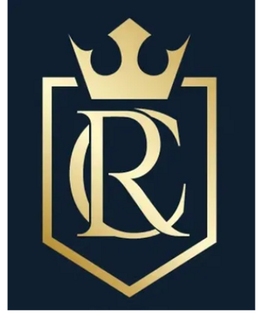Gold crown and initials CRR in a shield on a dark background.