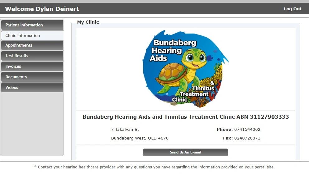 Counsel Ear Client Portal with Bundaberg Hearing Aids Logo