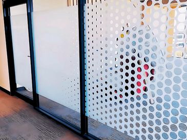Custom decorative window frosting panels in Norwest signs by Kellyville Signs