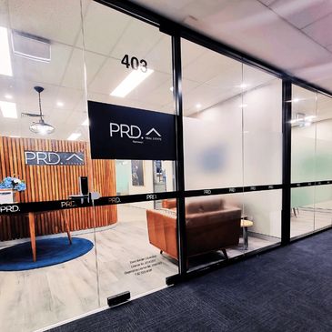 Custom window frosting and privacy film for PRD Norwest by Kellyville Signs