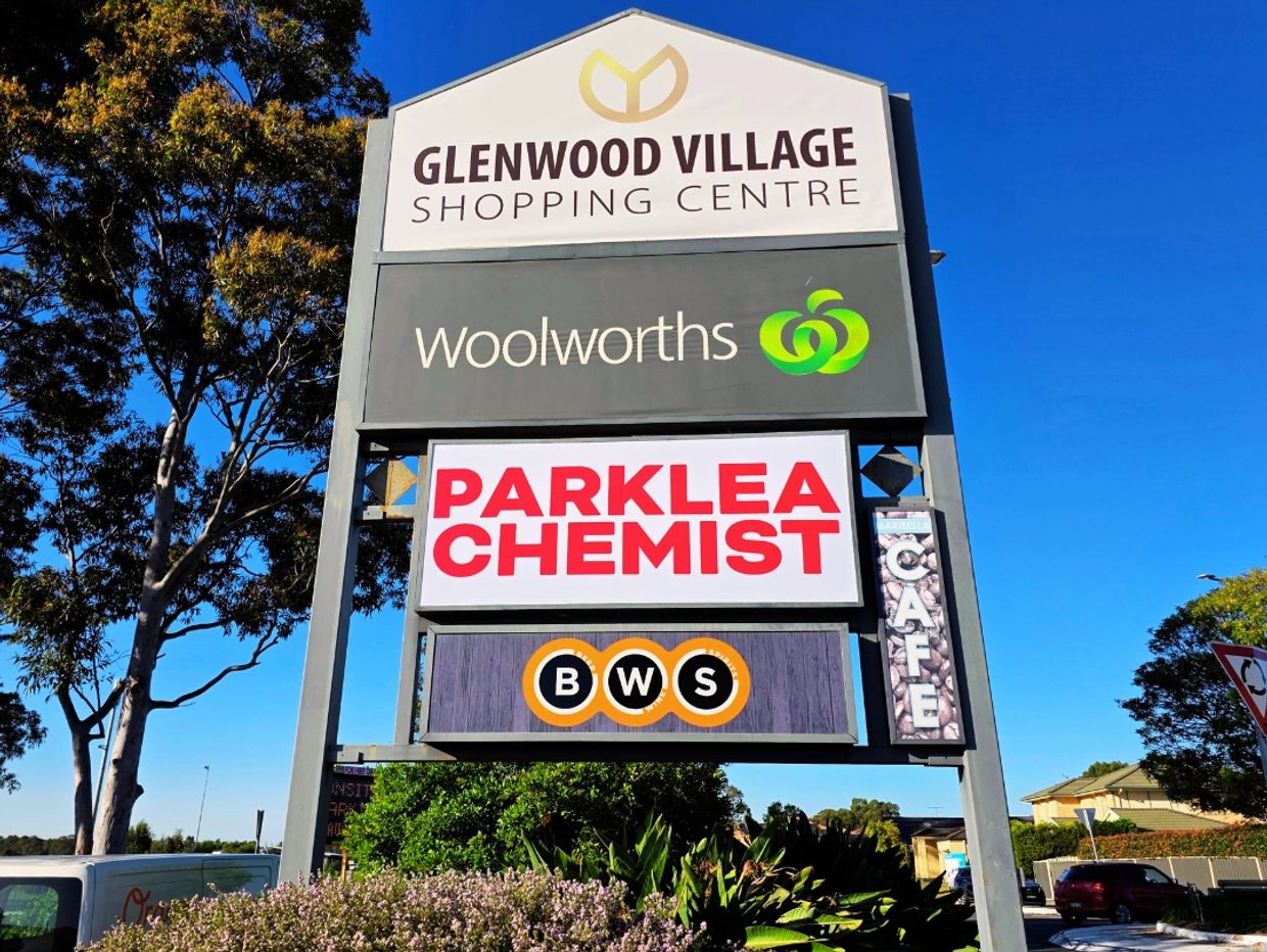 Custom Business Signs and Directional Signage for Glenwood Shopping Centre by Kellyville Signs