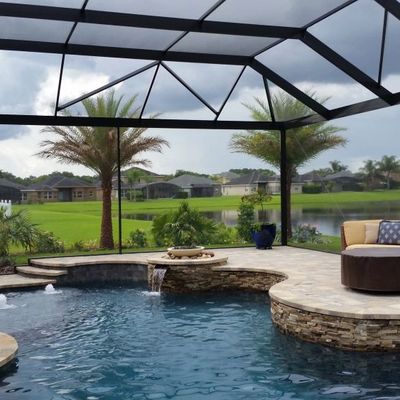 Harmon's Services Aluminum Construction Polk County, Fl. Custom Ultra View Pool Enclosure.