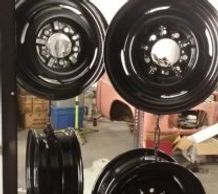 4 15 inch steel wheels satin black powder coat