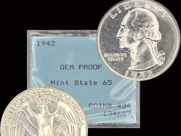 1942 Proof Washington Quarter
Mintage: 21,123