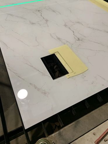 Laser cut kitchen splashback