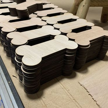 Laser cut dog bones