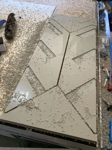 CNC routed stairs side support