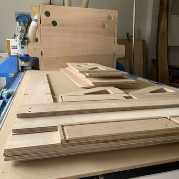 CNC routed campervan bed frame