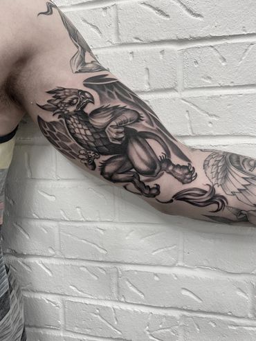 Black and grey tattoo by Jason Nicholson in down town west chester pennslvannia 