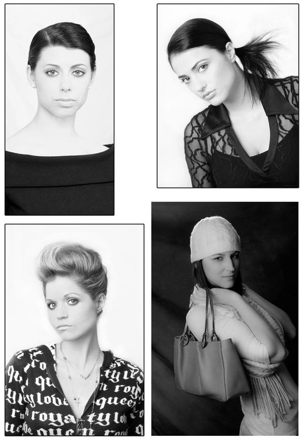 Black and white photo-session model headshots makeup hair-salon fashionshow