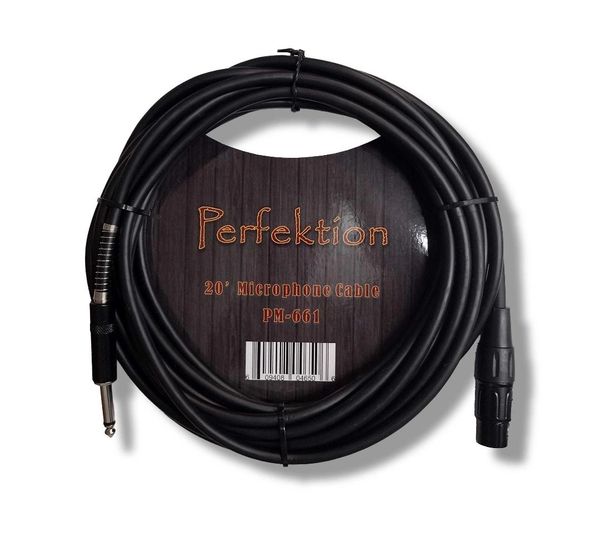 Coiled XLR to quarter-inch cable.