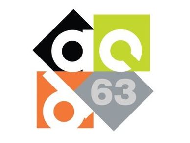 Abstract geometric design with letters and number 63.