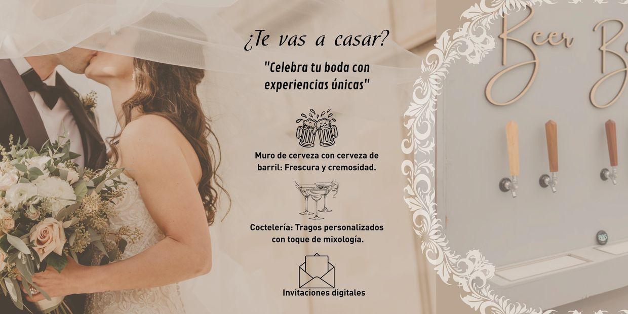 Servicio de coctelería, muro de cervezas, micheladas y más. Todo para que tu evento sea una grata ex