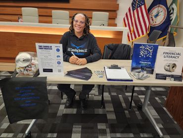 JAX Consulting Services' founder, Amanda Lockhart Davis presenting a financial literacy workshop.