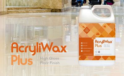 AcryliWax Plus Product on a shiny waxed floor in a mall