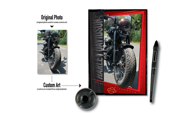 Harley Davidson, custom photo art & design print