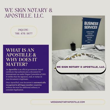 An apostille may be required for a transcript, diploma, birth certificate, etc. for foreign use.