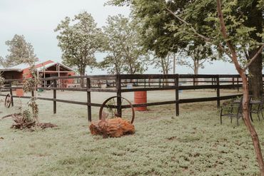 The trail alongside the whole property line with a gate to a community trail