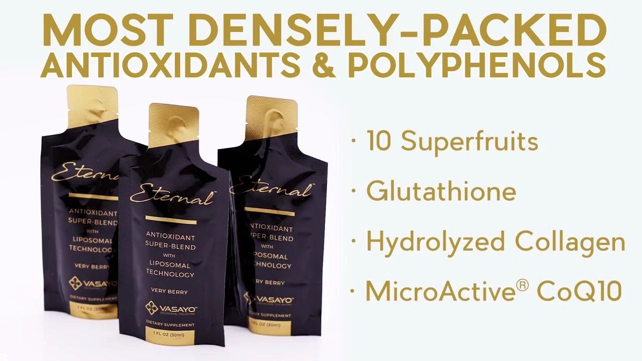 Vasayo Eternal 10 superfruits, Glutathione, Hydrolyzed Collagen, MicroActive CoQ10