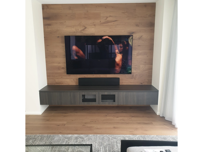 Sony 77” Oled with a top of the line Yamaha YSP5600 soundbar.