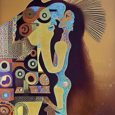 abstract couple kiss