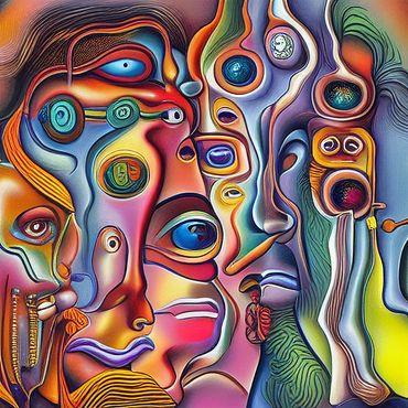 surrealistic art of a face