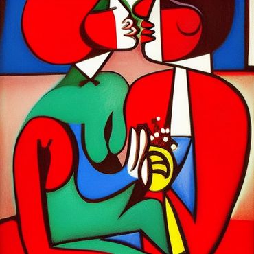 Couple Kissing inspired by Pablo Picasso.