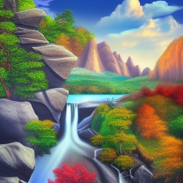 natural landscape scenery and a waterfall.
