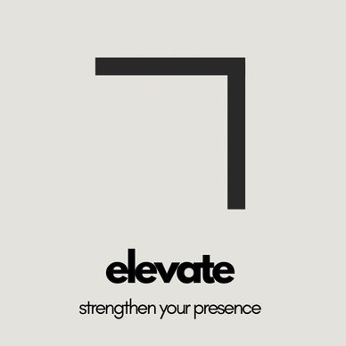 Logo with the word 'elevate' and tagline.