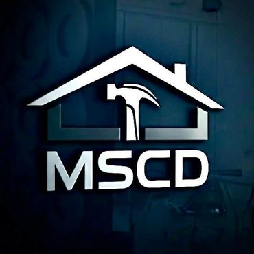 MSCD logo with a hammer and house roof design.