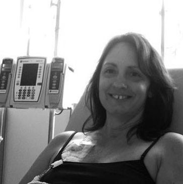 Donna taking chemotherapy in October 2017