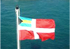 The Bahamas Courtesy Flag is flown by a visiting ship in foreign waters as a token of respect.