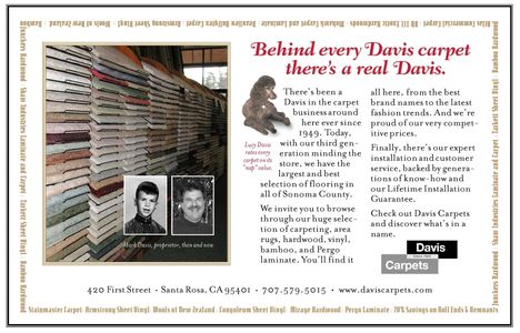 postcard with text that reads "Behind every Davis carpet there's a real Davis."