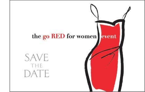 Go Red for Women event logo with the text "save the date"