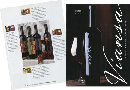 sample pages of Viansa's wine catalog