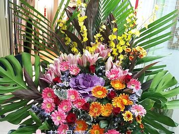 百合花,太陽菊,玫瑰花