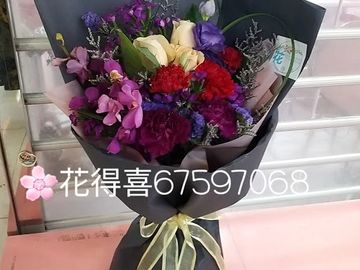 紅康,康乃馨,紫康,香檳玫瑰,康乃馨花束,母親節花束